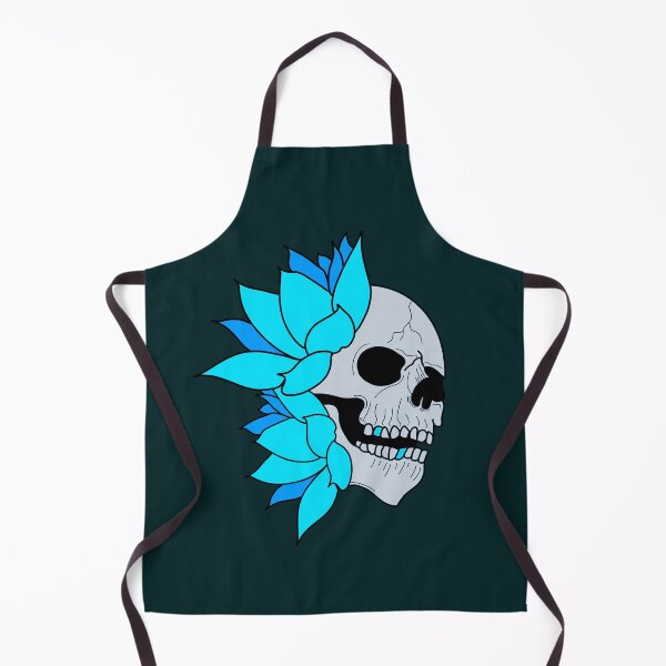Item preview, Electric skull and blue water lilies designed and sold by BV-creas.
