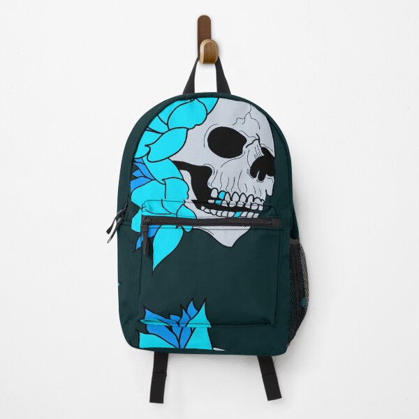 Item preview, Electric skull and blue water lilies designed and sold by BV-creas.
