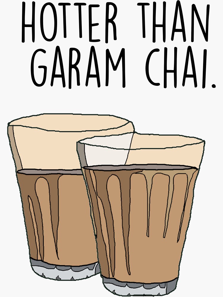 “Garam Chai . Snack Lines” Sticker for Sale by kesiyajohny | Redbubble