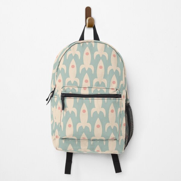 Item preview, Space Age Rocket Ships - Mid-Century Modern Atomic Age Aerospace Pattern in Cream, Blush, and Celadon Mint designed and sold by kierkegaard.