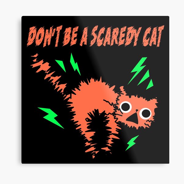 Halloween Themed Scaredy Cat Metal Print