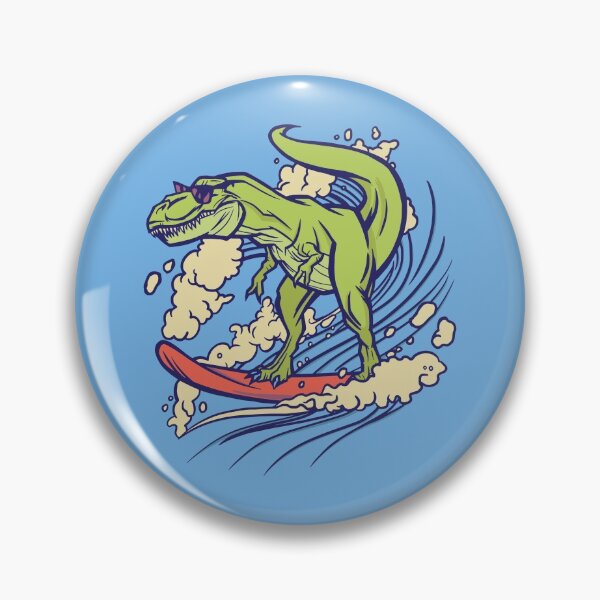 Item preview, Cool Surfing T-Rex Dinosaur - Surfing the Big Waves designed and sold by cutenfunny.