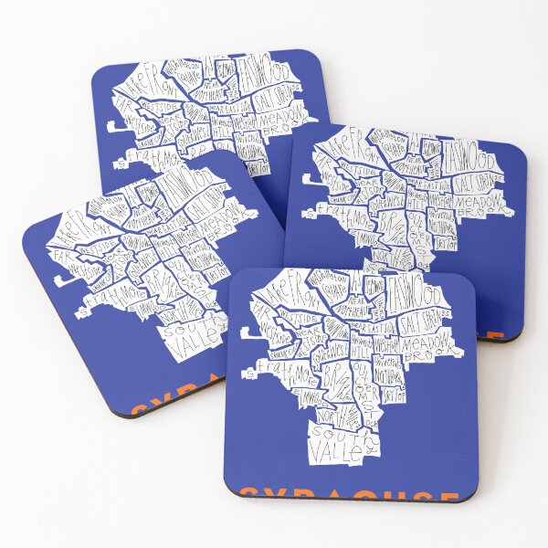 Item preview, Syracuse City Neighborhood Map - blue background designed and sold by margarethagan.