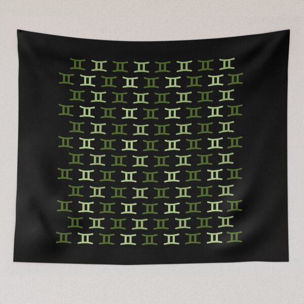 Item preview, Light green gemini sign, astrology zodiac symbol black background designed and sold by Stéphane  Thirion.