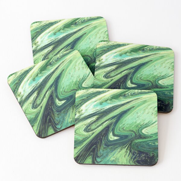 Item preview, Abstract Green Agat Watercolor Decorative Art designed and sold by Irina Sztukowski.