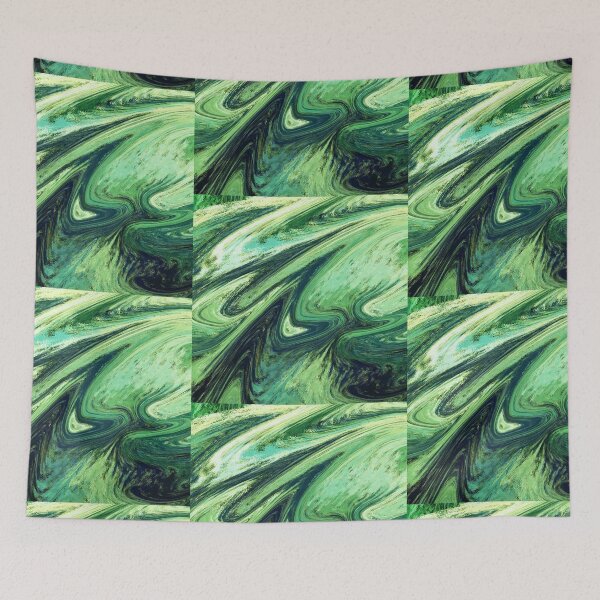 Item preview, Abstract Green Agat Watercolor Decorative Art designed and sold by Irina Sztukowski.