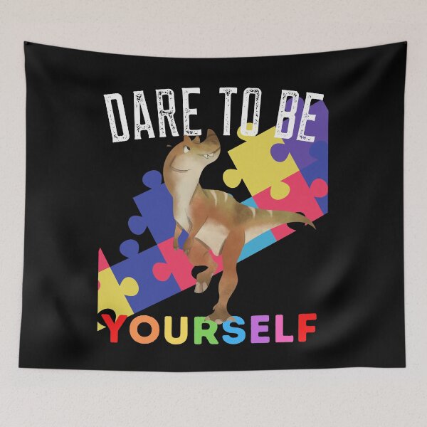 Item preview, Dare To Be Yourself - Ausome Autism Awareness Dinosaur designed and sold by WriteThatDown.