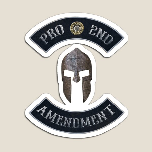 Pro 2nd Amendment in Rockers with Spartan Helmet Magnet