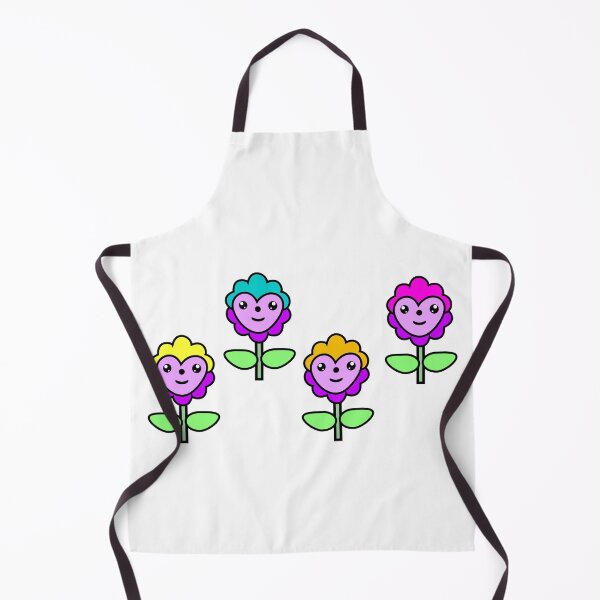 Item preview, 4 Multicolored flowers, Kawaii design, t-shirt illustration designed and sold by Stéphane Thirion.