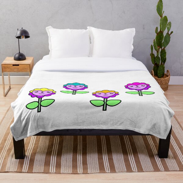 Item preview, 4 Multicolored flowers, Kawaii design, t-shirt illustration designed and sold by Stéphane  Thirion.