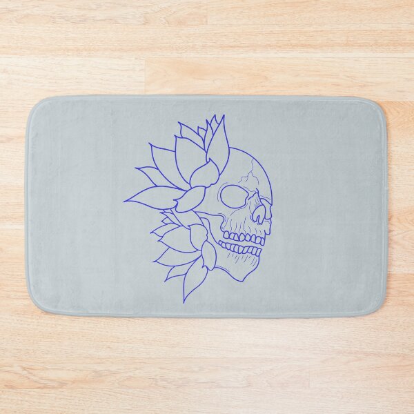 Item preview, Electric skull and blue water lilies designed and sold by BV-creas.