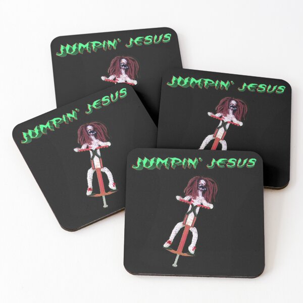 Item preview, Jumping Jesus On A Pogo Stick! | Zombie Halloween Zombie Jesus Day Creepy Gothic Easter Jesus Pogo Stick Agnostic Atheist Secular Humor Halloween Holiday Idea TM11 designed and sold by triciakitty.