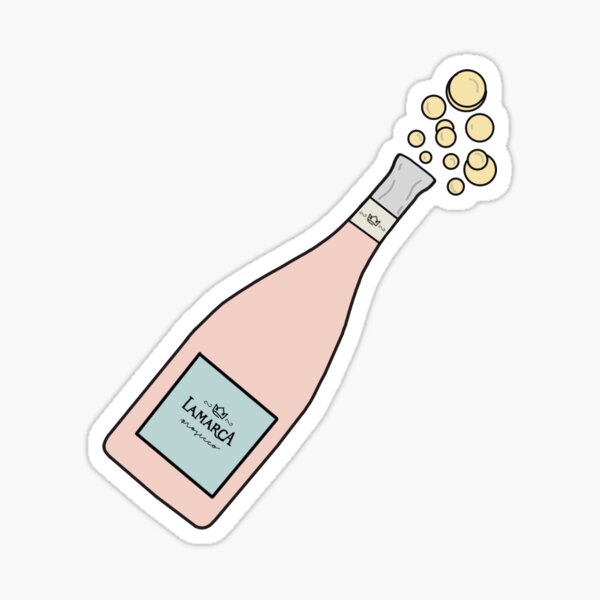 Cute Champagne Bottle Sticker