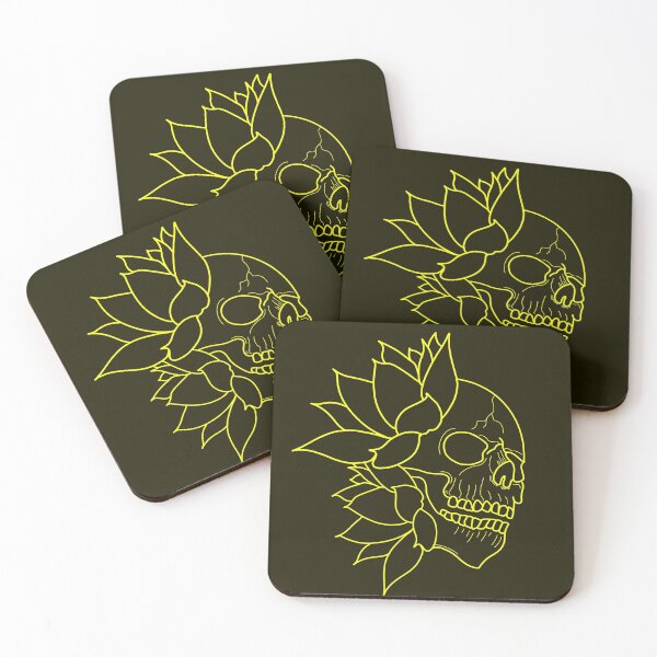 Item preview, Skull and golden water lilies designed and sold by BV-creas.