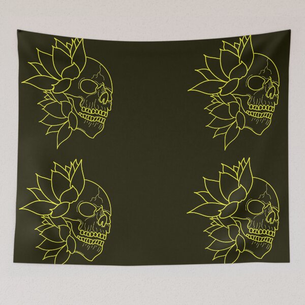 Item preview, Skull and golden water lilies designed and sold by BV-creas.