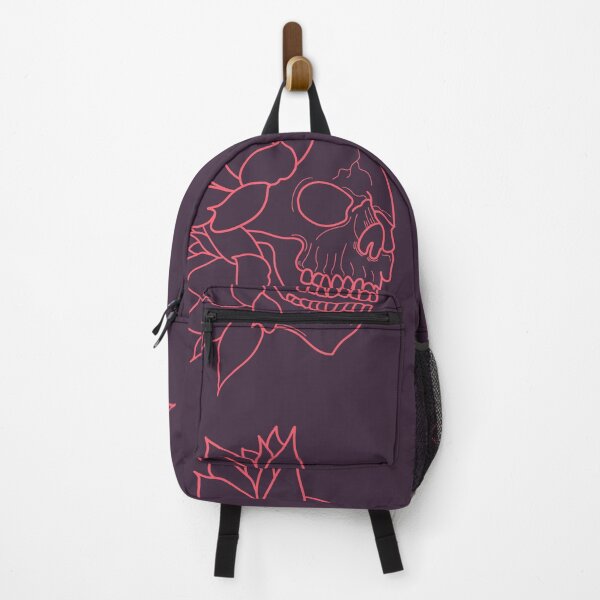 Item preview, Skull and salmon-colored water lilies designed and sold by BV-creas.