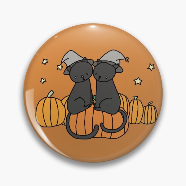 Item preview, Twin Cats Ready for Halloween Bold Orange | babyRAGE Item #I0014B designed and sold by babyrage.