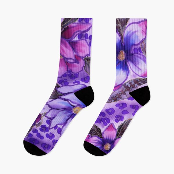 Item preview, Purple Magnolias on Lavender Leopard  designed and sold by Leslie Rogers Todder.