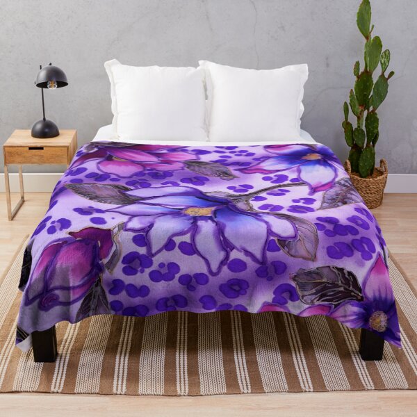 Item preview, Purple Magnolias on Lavender Leopard  designed and sold by Leslie Rogers Todder.