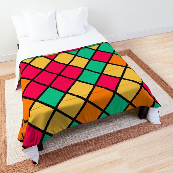 Battern Cute Colored Square Colorful Comforter