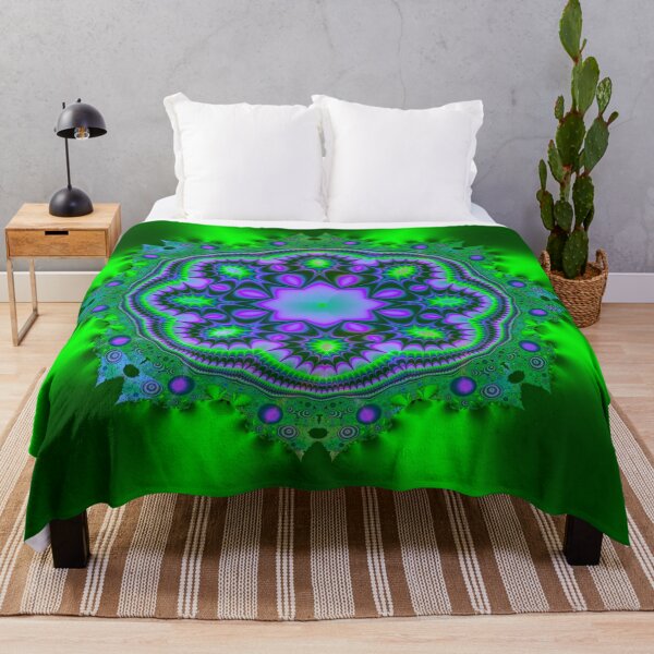 Item preview, fractal púrpura sobre fondo verde designed and sold by dedoma.