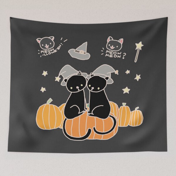 Item preview, Twin Cats Ready for Halloween Pink Outlines | babyRAGE Item #I0014C designed and sold by babyrage.