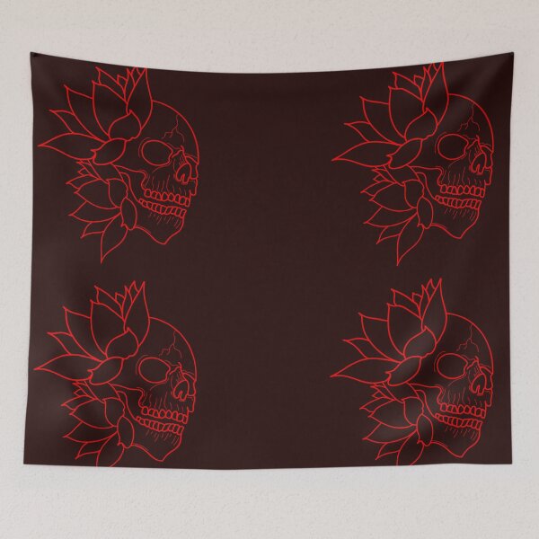 Item preview, Red skull and water lilies designed and sold by BV-creas.