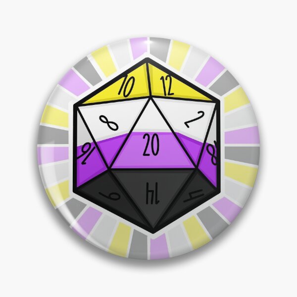 Nonbinary Flag d20 Pin