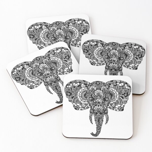 Item preview, Detailed Safari Zentangle Elephant Head designed and sold by artbyiindiim.