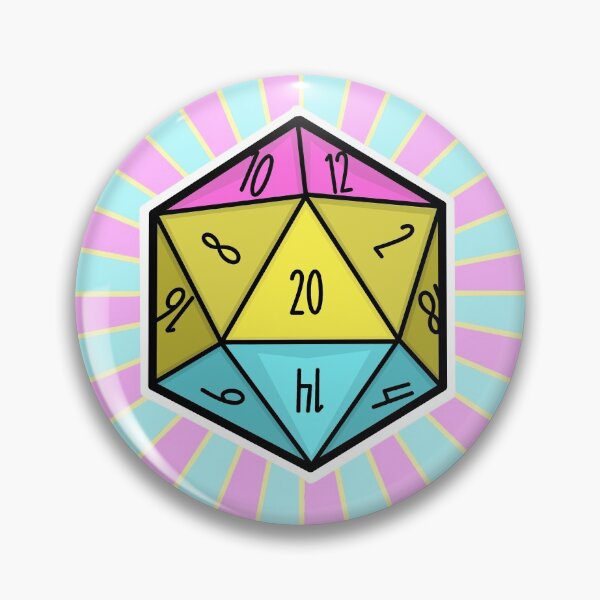 Item preview, Pansexual Flag d20 designed and sold by Emma Stevens.