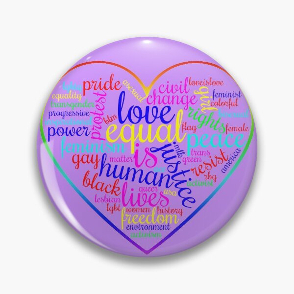 Item preview, Equality, Love, Pride, Progress Word Cloud Rainbow Heart designed and sold by ForFunDesigns.