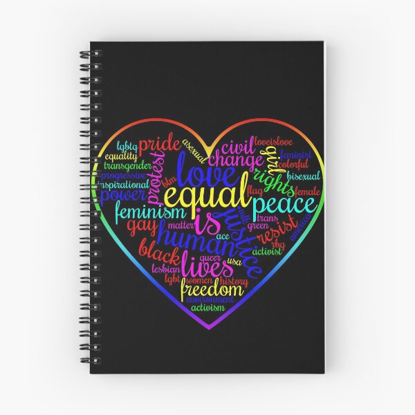Item preview, Equality, Love, Pride, Progress Word Cloud Rainbow Heart designed and sold by ForFunDesigns.