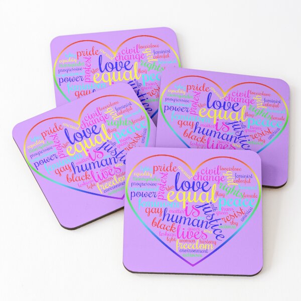 Item preview, Equality, Love, Pride, Progress Word Cloud Rainbow Heart designed and sold by ForFunDesigns.