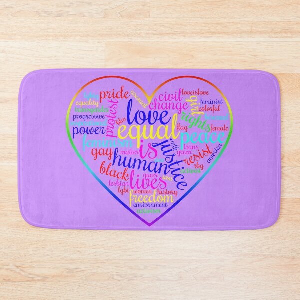 Item preview, Equality, Love, Pride, Progress Word Cloud Rainbow Heart designed and sold by ForFunDesigns.