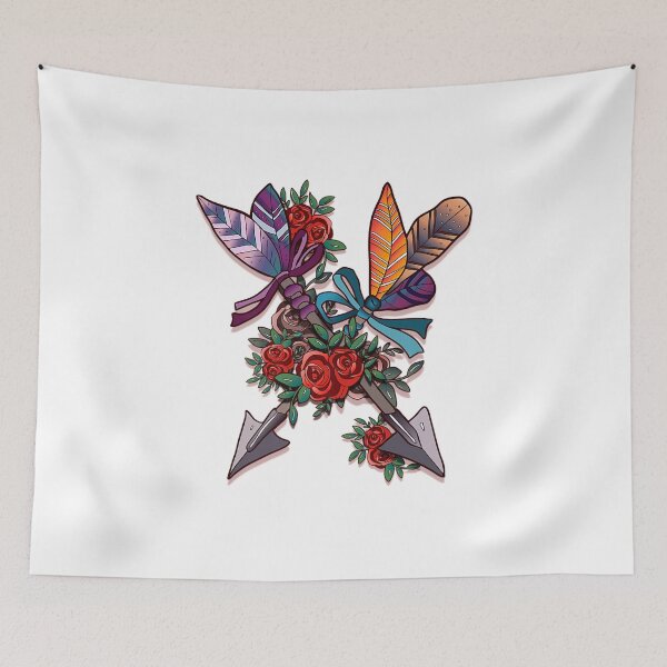 Item preview, Crossed Indian Arrows With Feathers amp amp Roses Tribal Gift For Men and Women, Gift Halloween Day, Thanksgiving, Christmas Day designed and sold by AprilGross.