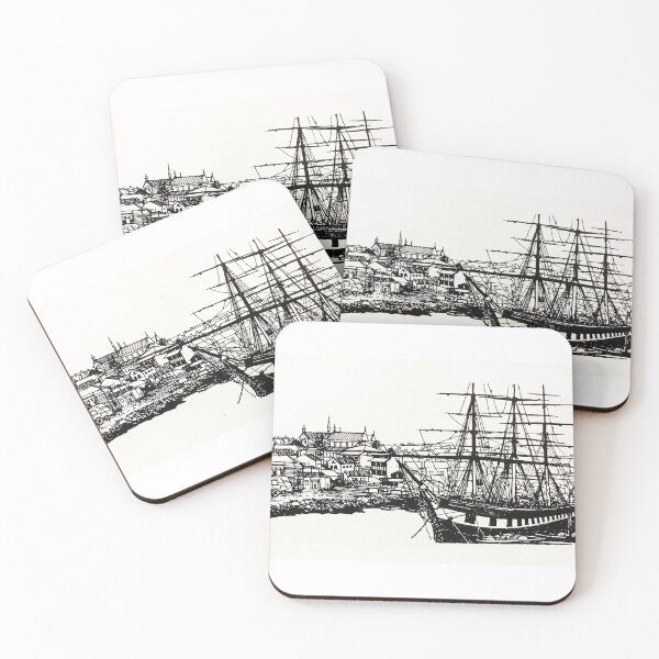 Item preview, Sailing ships in the harbour designed and sold by Roz McQuillan Fine Art & Photography.