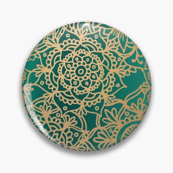 Item preview, Teal Green and Gold Mandala Pattern New 2020 designed and sold by Julie Erin Designs.