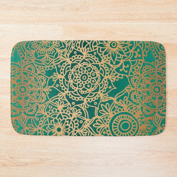 Item preview, Teal Green and Gold Mandala Pattern New 2020 designed and sold by Julie Erin Designs.