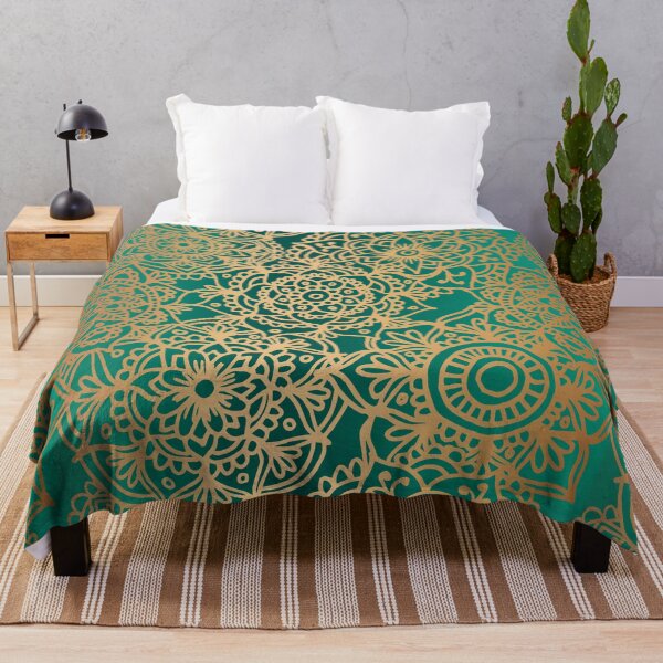 Item preview, Teal Green and Gold Mandala Pattern New 2020 designed and sold by Julie Erin Designs.