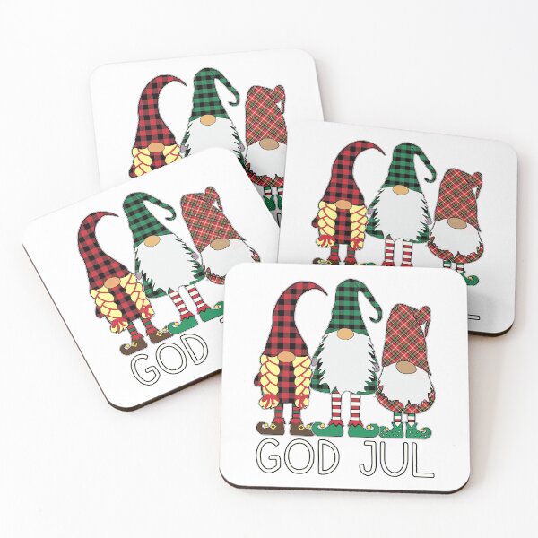 Item preview, 3 Nordic Gnomes God Jul Winter Christmas Swedish Tomte Cute Elves designed and sold by funnytshirtemp.