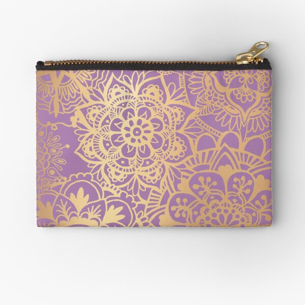 Vista previa del artículo con la obra «Patrón de mandala en tonos morado claro y dorado», diseñado y vendido por Julie Erin Designs.