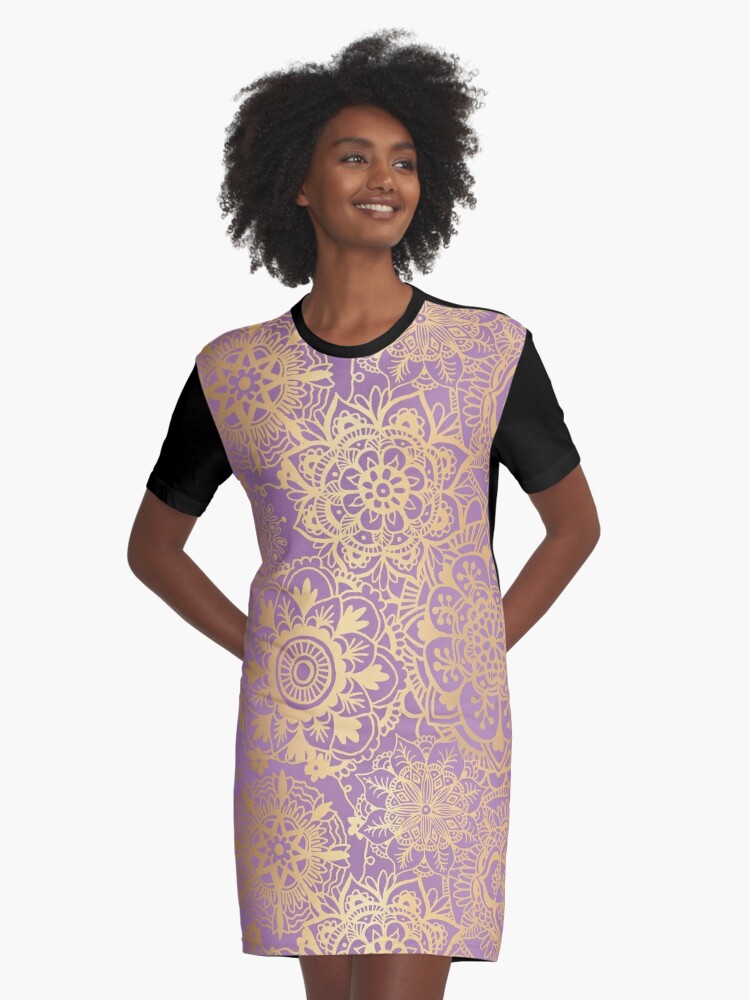 Light purple and gold cheap dress