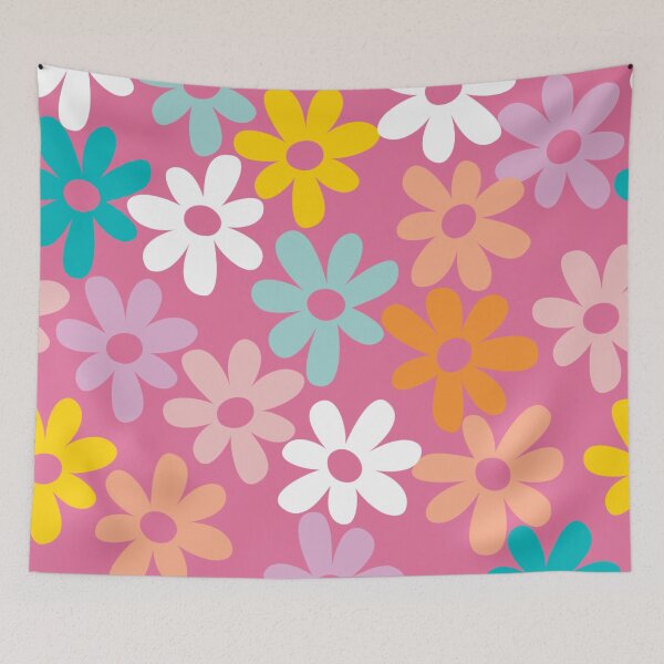 Item preview, FLOWERS AND FLEUR DE LIS PINK YELLOW WHIE AND BLUE designed and sold by bigerdan.
