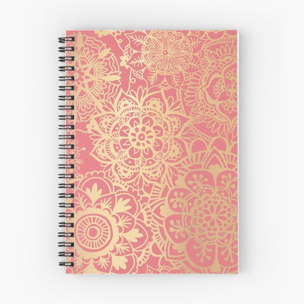Item preview, Coral Pink and Gold Mandala Pattern designed and sold by Julie Erin Designs.