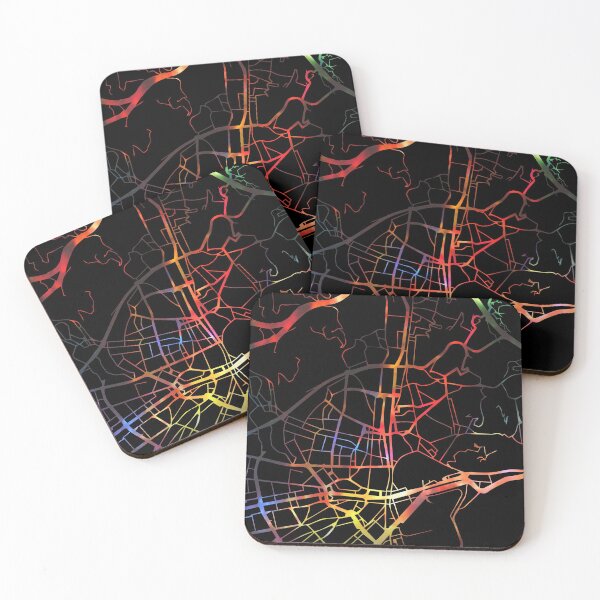 Artikelvorschau, Malaga City Street Map Dunkler Modus entworfen und verkauft von map-lover.