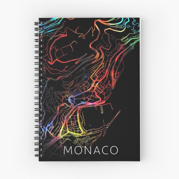 Artikelvorschau, Monaco City Street Map Dunkler Modus entworfen und verkauft von map-lover.