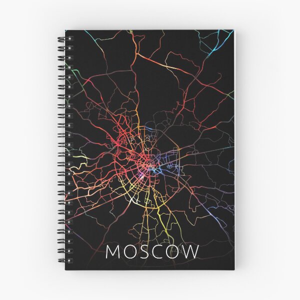 Artikelvorschau, Moskauer Stadtstraßenkarte Dunkler Modus entworfen und verkauft von map-lover.