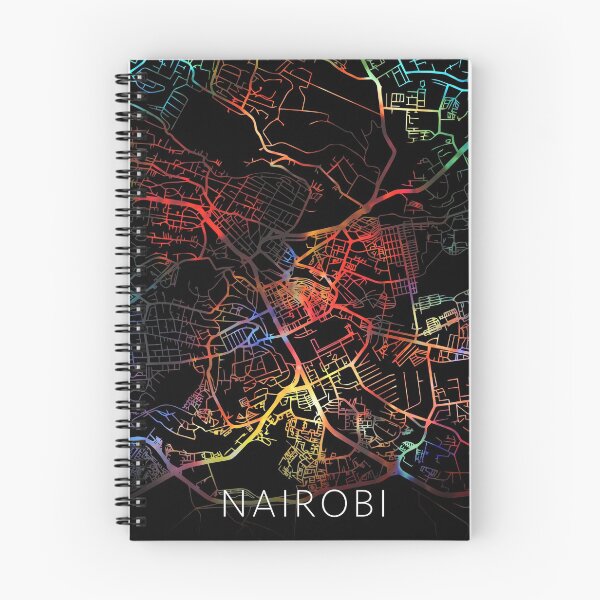 Artikelvorschau, Nairobi City Street Map Dunkler Modus entworfen und verkauft von map-lover.
