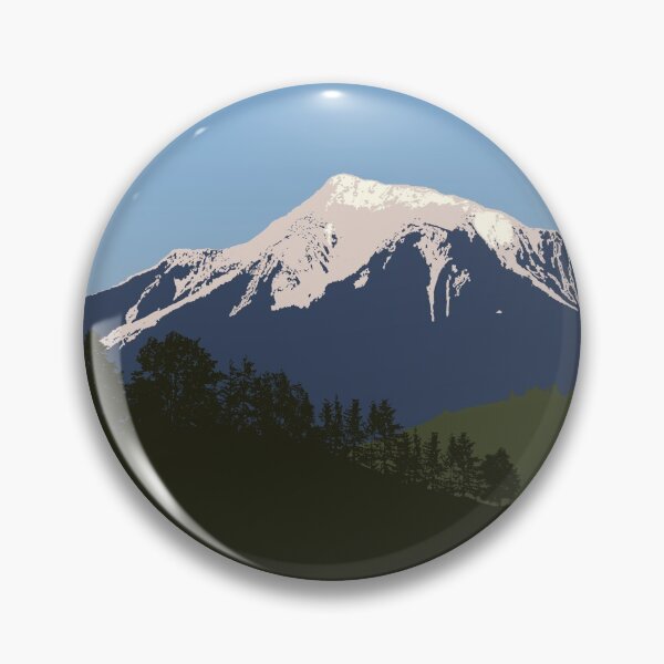 Item preview, Snow capped mountain above forest designed and sold by CJS-Art.