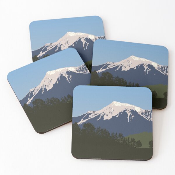 Item preview, Snow capped mountain above forest designed and sold by CJS-Art.
